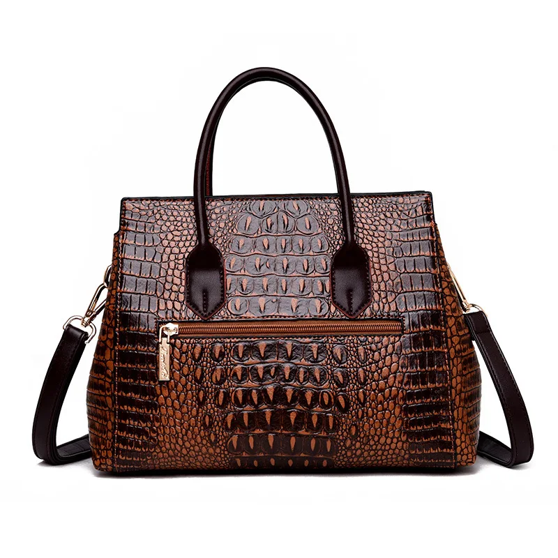

Origional Design Handbag 2019 Retro Europe And America New Style Large Bag Crocodile Pattern WOMEN'S Leather Bag