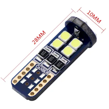 

2PCS T10 3030 12SMD W5W Extremely Bright Led Width Lamp Car LED Stepless Decoding Reading Lamp License Plate Lamp
