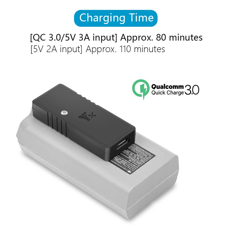 Chargeur Rapide QC3.0 USB-C pour DJI Mavic Mini 2 Batterie Drone