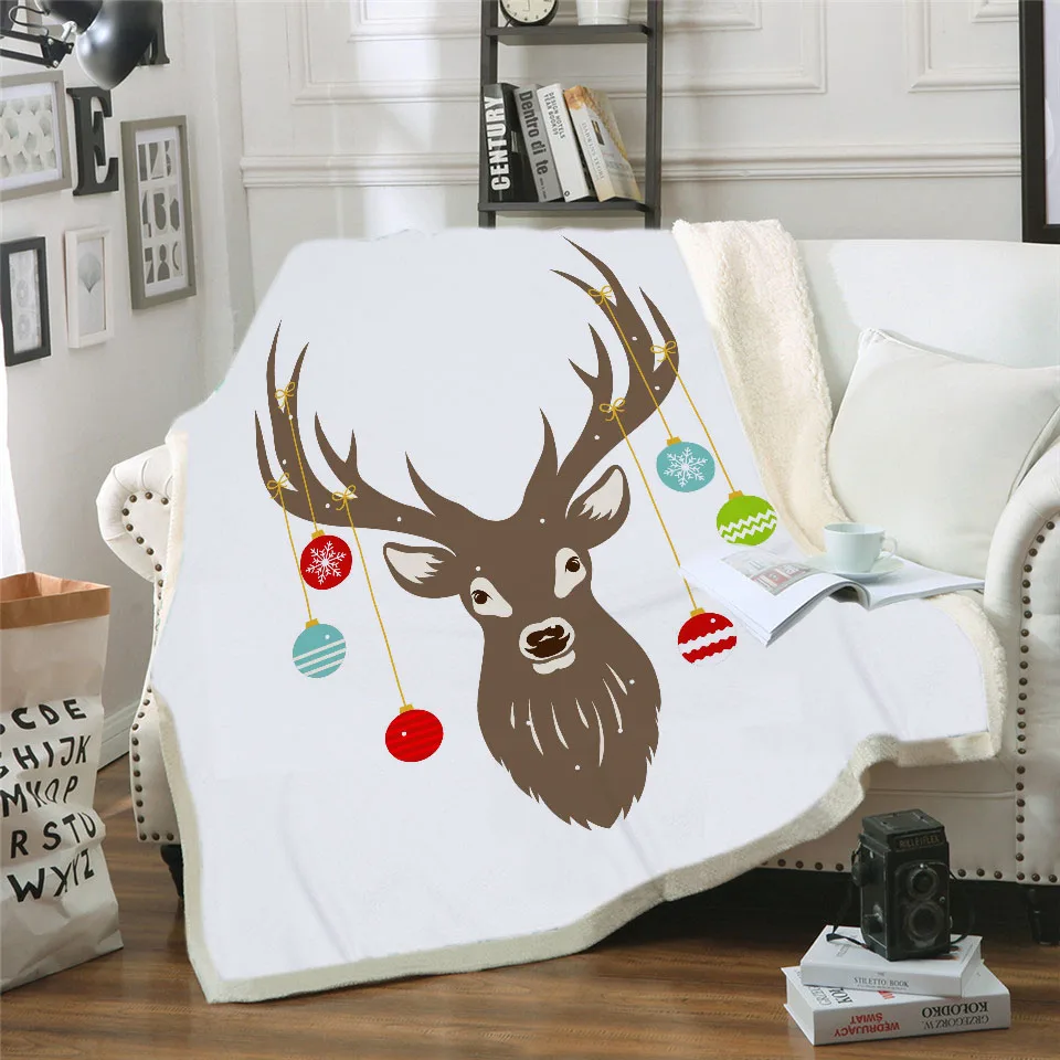 

Dropship Custom DIY Print Throw Blanket Floral Deer Sherpa Fleece Blanket for Beds Sofa Elk Maternal Love Bedding