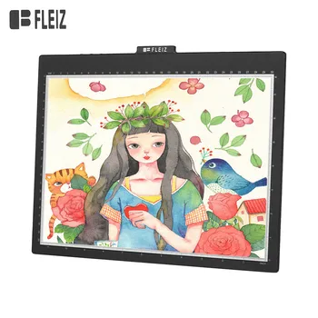

A4 LED Light Box Tracer with Scale USB Powered Tracing Light Pad 10 Level & Stepless Adjustable Brightness with Stand