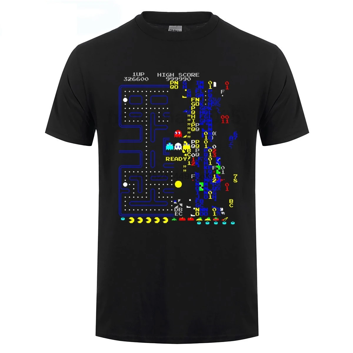 Pacman Killscreen футболка 2018 аркадная игра 80 Ретро черная | Мужская одежда