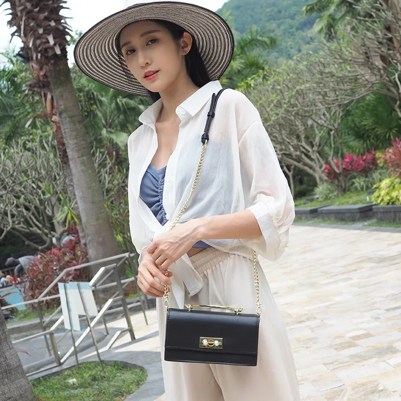 

2019 New Style Pu Square Sling Bag Fashion Korean-style Shoulder Oblique Magnetic Snap Bag Star Bag Handbag Guangzhou