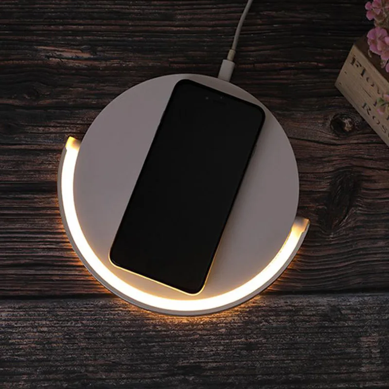 10W Qi Fast Wireless Charger Stand Table Lamp For iPhone 11 XS XR X 8 for Samsung S10 S9 7 S20 Note10 9 Charging night light Pad