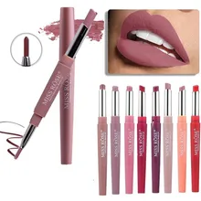 Matte Lipstick Lip-Liner Make-Up Nude Waterproof 20-Color Red 2-In-1 Durable Hot-Sale