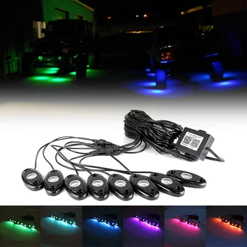 

4pcs and 8pcs LED rock light kit RGB rock light with bluetooth
