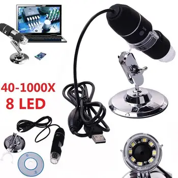 

Zoom Microscope 1000X Optical Instrument Pratical with Metal Stand Professional Video Camera Endoscope Premium Quality