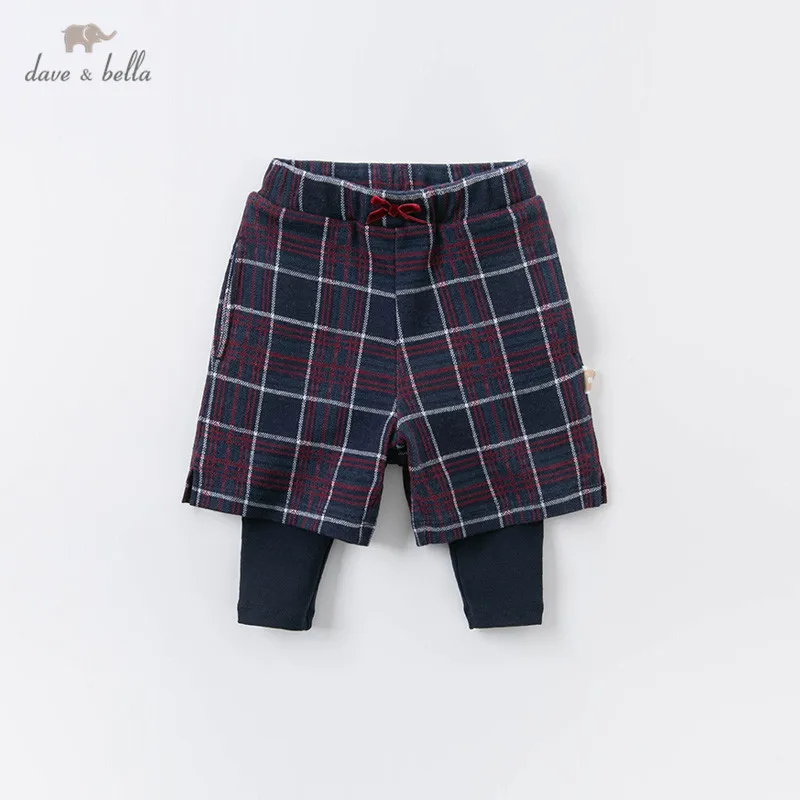 

DBM14390 dave bella autumn baby girls fashion bow plaid pockets pants children full length kids pants infant toddler trousers