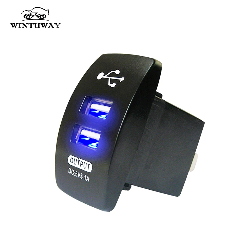 Зарядное устройство синее с двумя USB порсветодиодный 12 В 24 3 1 А|monitor 12v|monitor digitalmonitor