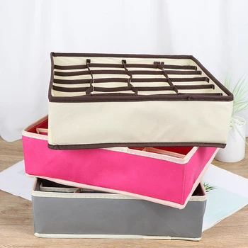 

1PC 24 Grid Storage Boxes For Ties Socks Bra Underwear Divider Drawer Box Can Foldable Simple