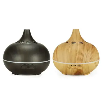 

150ml Mini Essential Oil Aroma Diffuser Hollow Heart Ultrasonic Humidifier Retro Wood Grain Mist Maker with Night Light