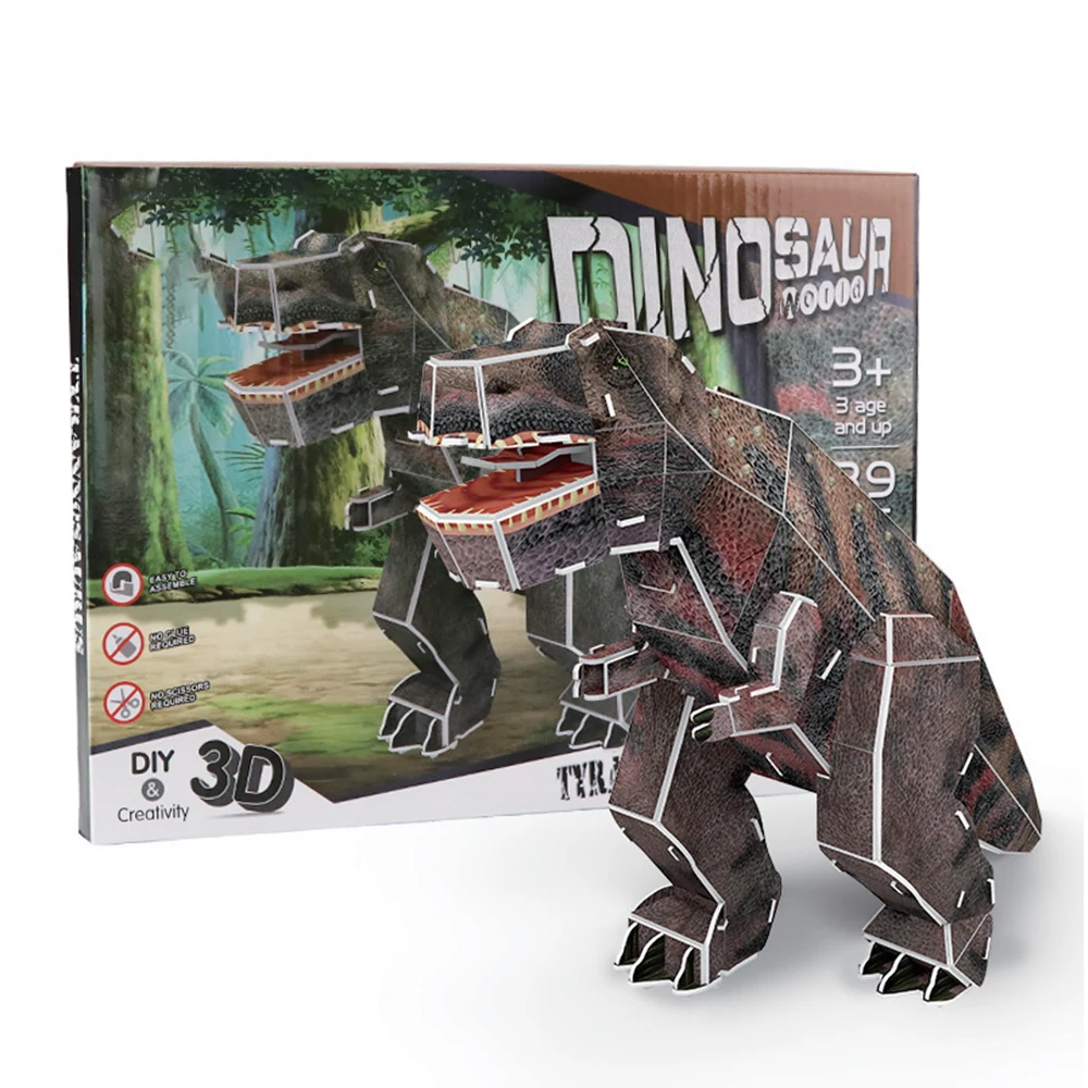 Dinosaur 3D Puzzle Three-dimensional Educational Learning Toys For Boys Kids Assembly Model Desk Decoration | Игрушки и хобби
