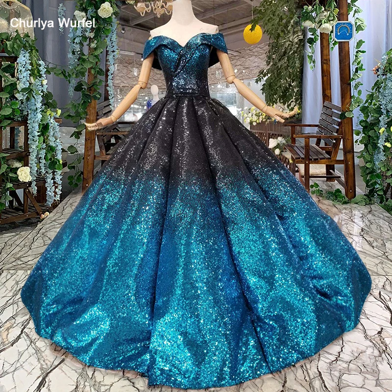 

HTL123 sparkly ball gown prom dresses 2019 floor length off the shoulder sweetheart swollen pleat evening dresses with glitter