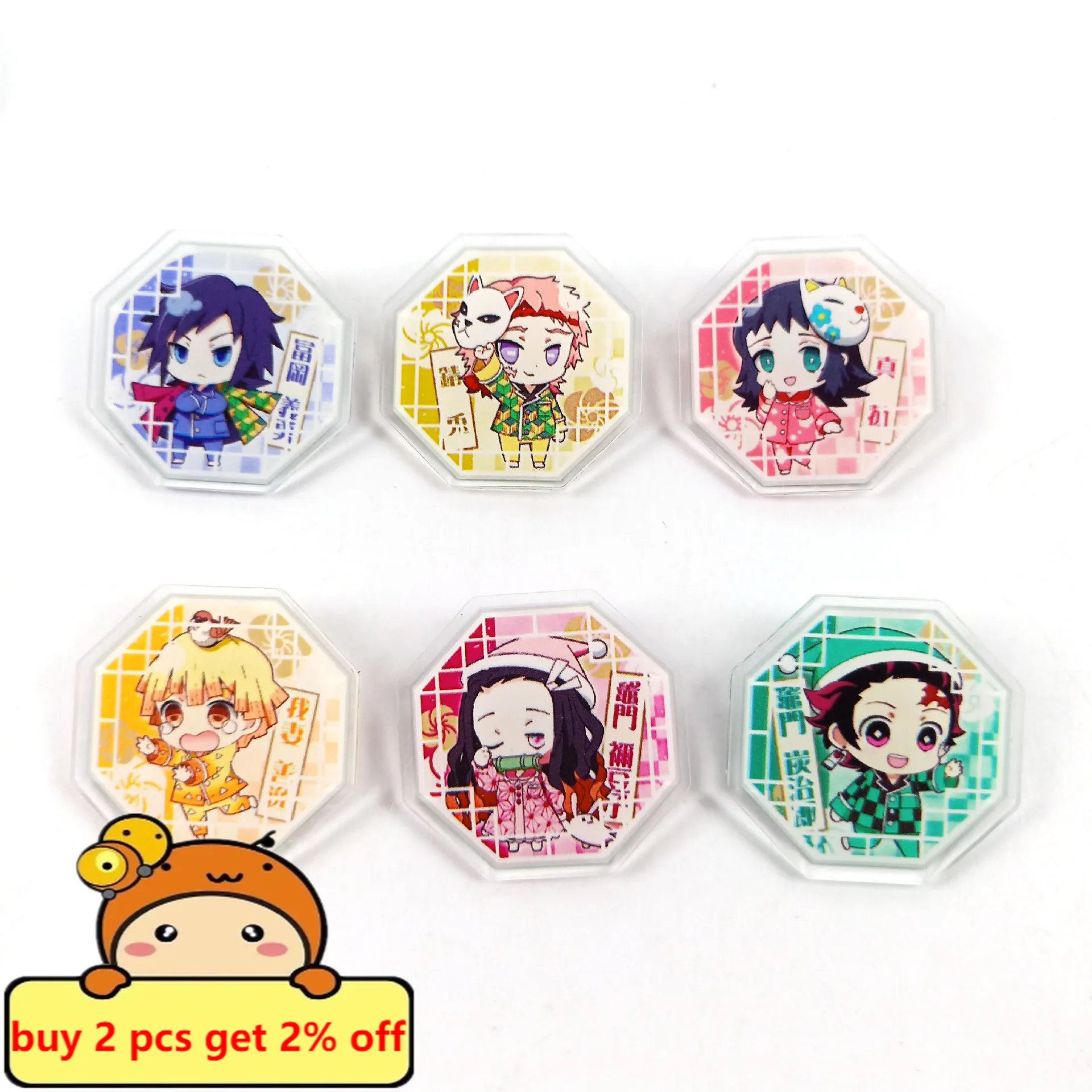 Insignia de estilo japonés de Demon Kimetsu Yaiba Kamado Tanjirou Pin de solapa botón broche acrílico Cosplay regalo para fanáticos|Broches| - AliExpress