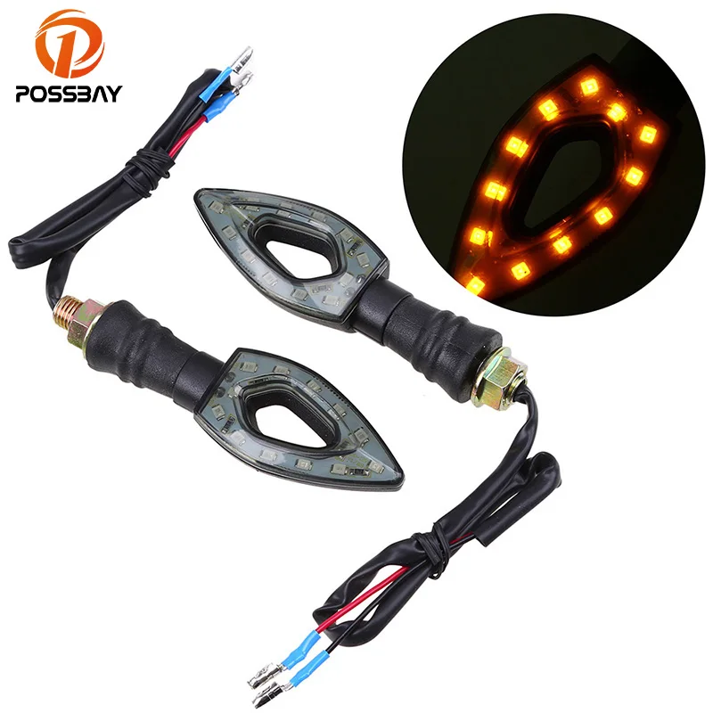 Светодиодные поворотники POSSBAY для мотоциклов лампа индикаторная универсальная