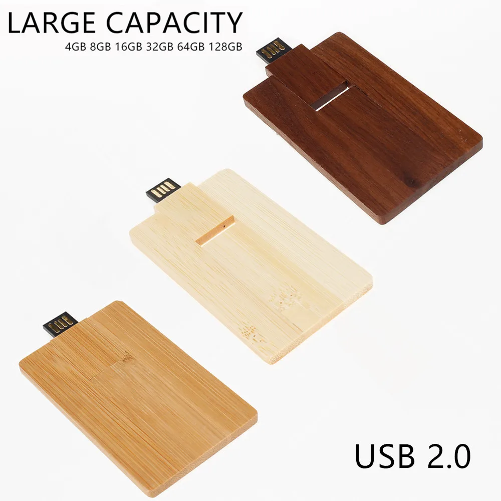 Usb флеш-накопитель 64 ГБ, флешка 4 ГБ, 8 ГБ, диск на ключ, 16 ГБ, деревянная мини-карта, Флешка 32 Гб, удобный Usb 2,0, подарок, память Usb 128 ГБ