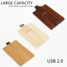 Usb флеш-накопитель 64 ГБ, флешка 4 ГБ, 8 ГБ, диск на ключ, 16 ГБ, деревянная мини-карта, Флешка 32 Гб, удобный Usb 2,0, подарок, память Usb 128 ГБ