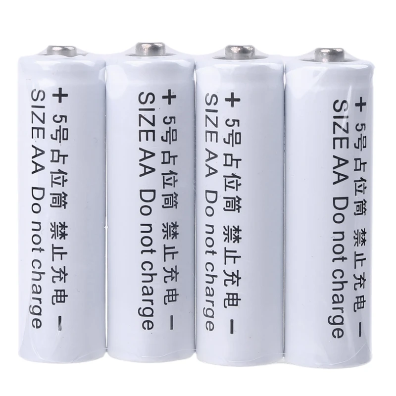 4Pcs No Power AA 14500 LR6 Dummy Fake Battery Setup Shell Placeholder Cylinder Conductor for AA Battery Eliminator and more dummy battery placeholder