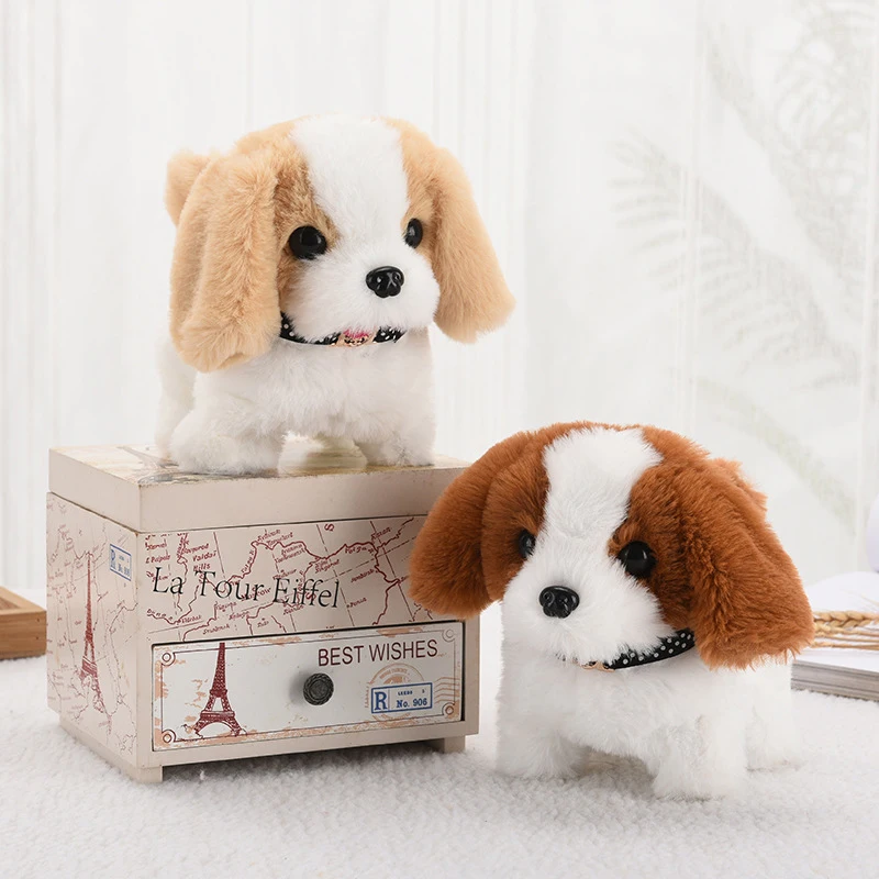 Jouet électrique en peluche réaliste pour chien qui marche et aboie - Jouet  interactif pour tout-petits filles, garçons, bébés (F)