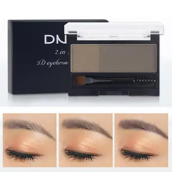 

Double Color Eyebrow Powder Makeup Palette Natural Brown Eye Brow Enhancers 3D Eye Brows Shadow Cake Beauty Kit with Brush