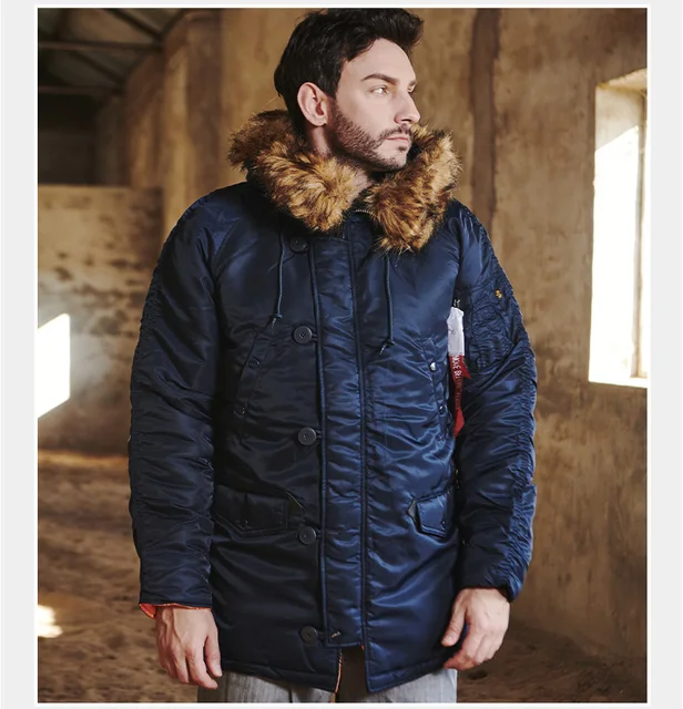 Winter Mens Jacket N 3b | Faux Fur Around Hood | Winter Jacket Si 
