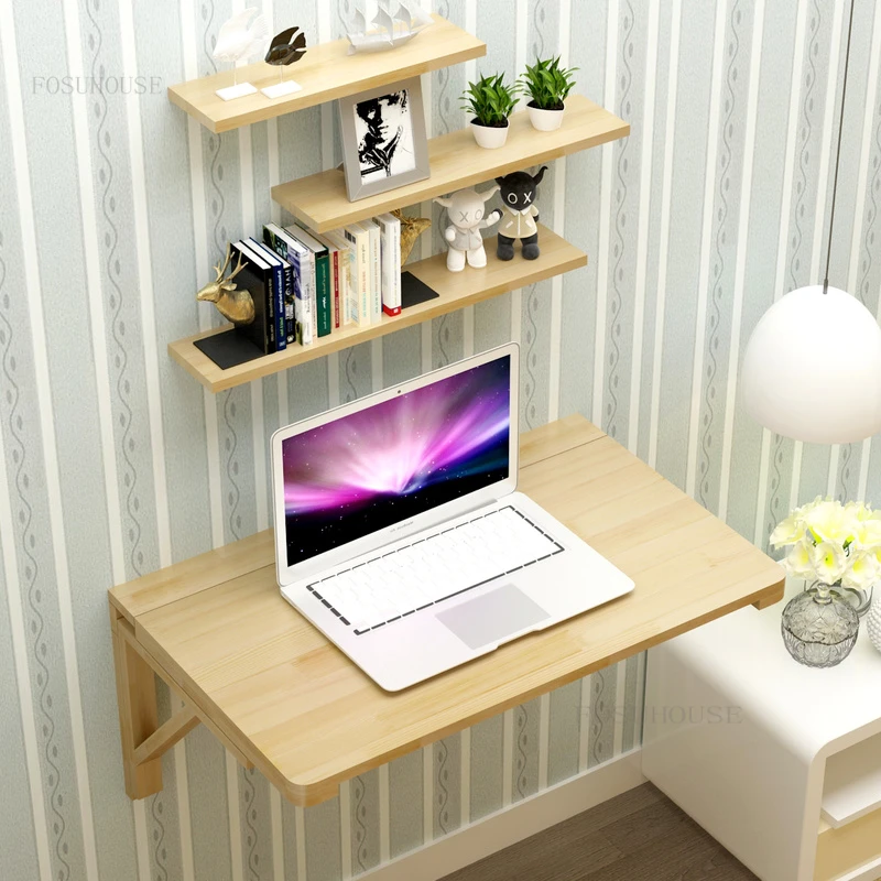 Mesa de pared madera sólida para comedor, mesas de colgantes para oficina, dormitorio, estudio, escritorio plegable, de almacenamiento para restaurante|Mesas comedor| - AliExpress
