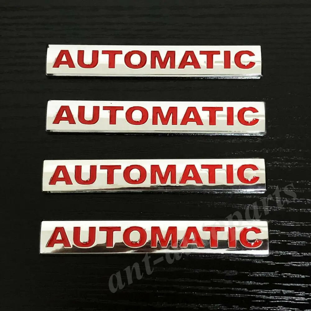 

4x Metal Polished Chrome Automatic Car Trunk Fender Emblem Badge Decals Sticker