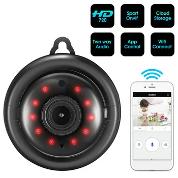 

Mini Camcorders WIFI 720P IP Camera Wireless Small CCTV Infrared Night Vision Motion Detection SD Card Slot Audio APP