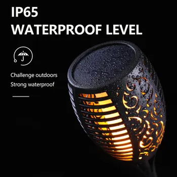 

96 LED 4Pcs Automatic Solar Flame Lamp Outdoor Torch Lights Safety Waterproof Light Lights for Garden Decoration Automatic On