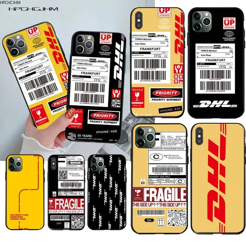 Экспресс-Логистика DHL DIY чехол для телефона с принтом iPhone 11 pro XS MAX 8 7 6 6S Plus X 5S SE 2020 XR |