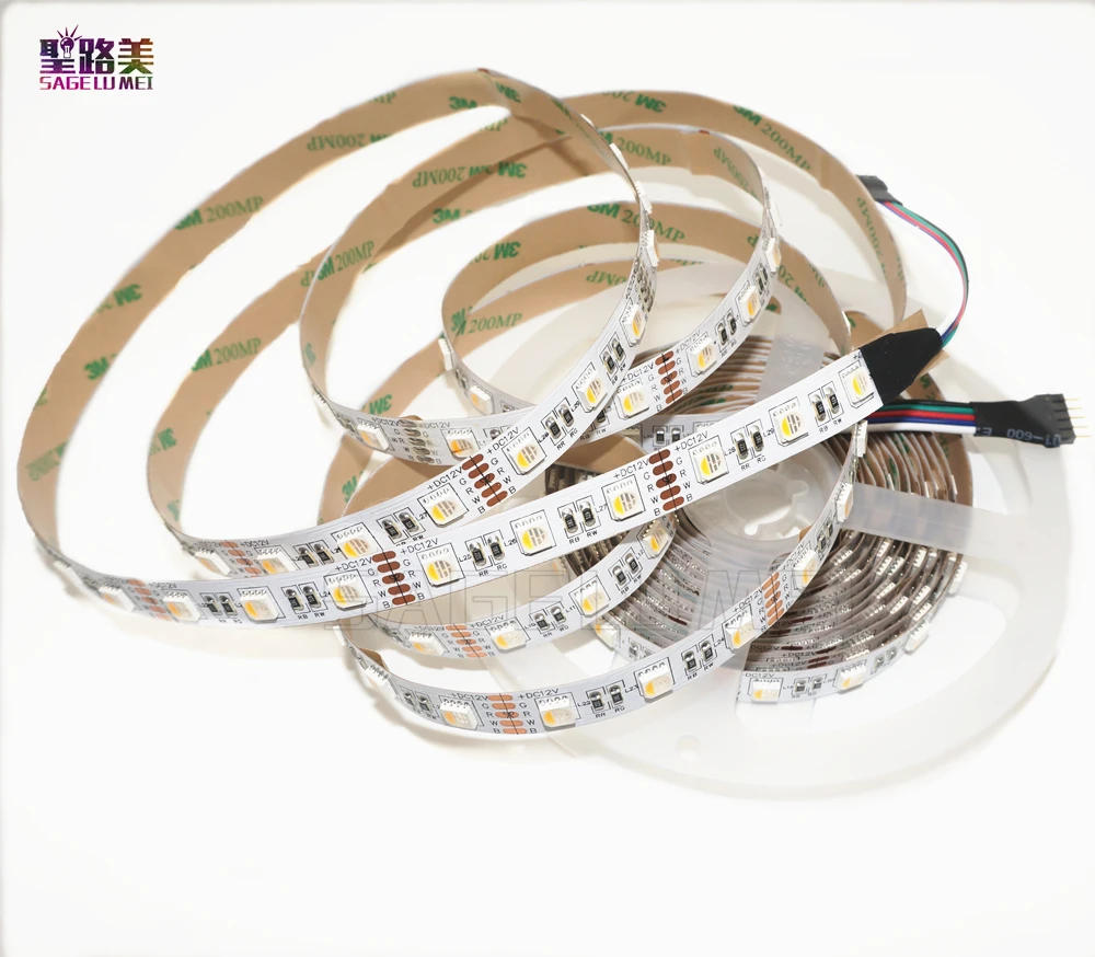 5 м DC12V RGBW /RGBWW 4 цвета в 1 светодиодный чип лента SMD 5050 гибкий светильник RGB +