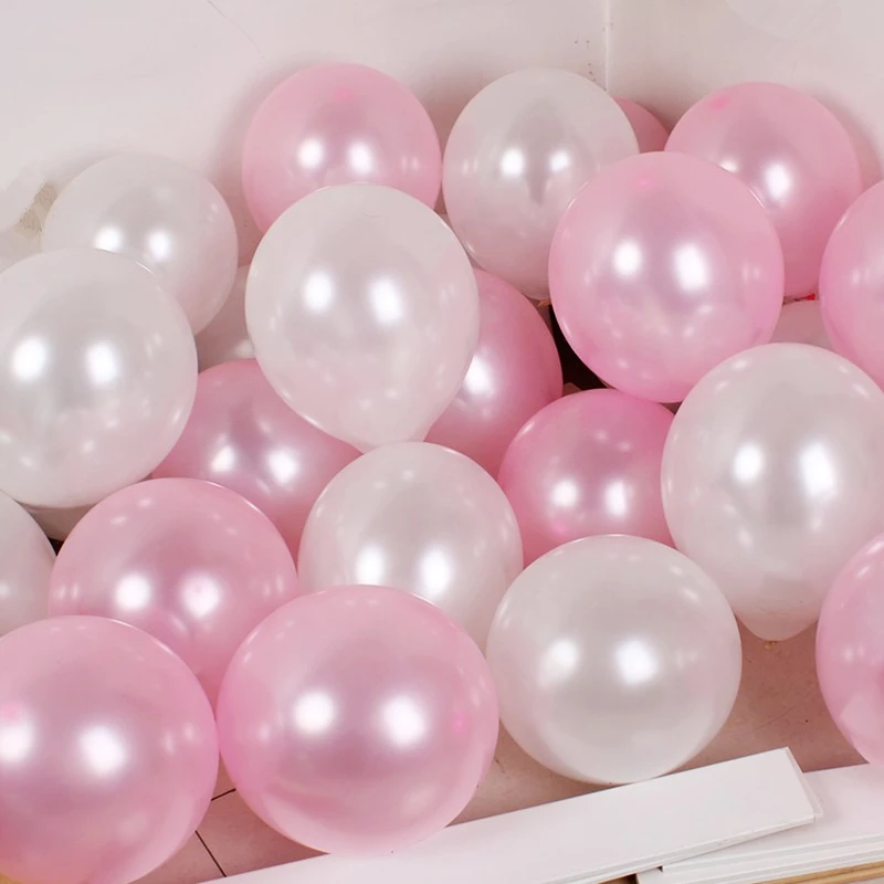 

12pcs/lot 10" 2.2g Pearl Pink White Latex Balloons Celebration Wedding Decorations Happy Birthday Party Balloon Mariage Supplies