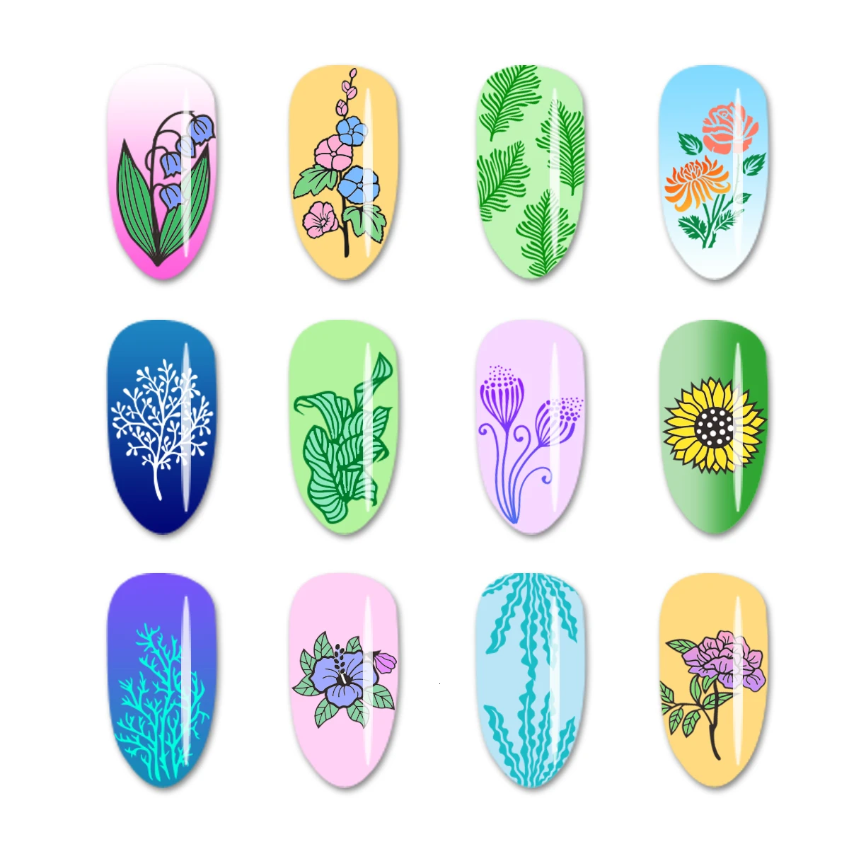 BeautyBigBang пластины для штамповки ногтей шаблон Цветок Трава лист прессформа нержавеющая сталь штамп дизайн ногтей Изображение Штамповка шаблон