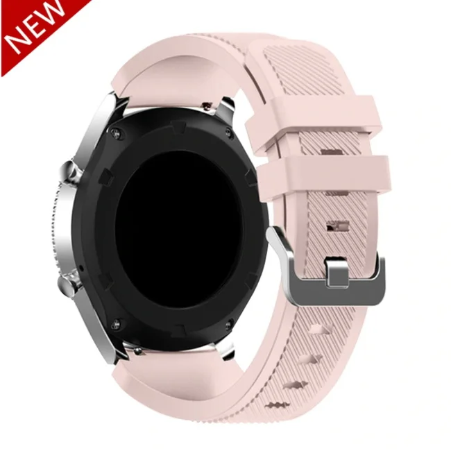 20 мм ремешок для часов samsung gear s3 Frontier Galaxy watch 46 мм active 2 42 мм силиконовый ремешок Bip для часов huawei GT 2 22 мм - Цвет ремешка: Pink sand