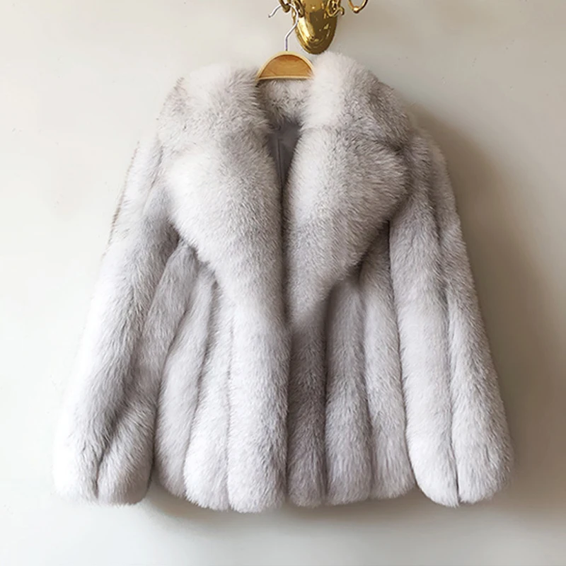 Женская меховая куртка из натурального меха серебристой лисы, женская меховая куртка из натурального Лисьего меха