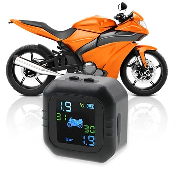 

LEEPEE LCD Display Moto Tire Pressure Tyre Temperature Monitoring Alarm System USB Charging Wireless Motorcycle TPMS