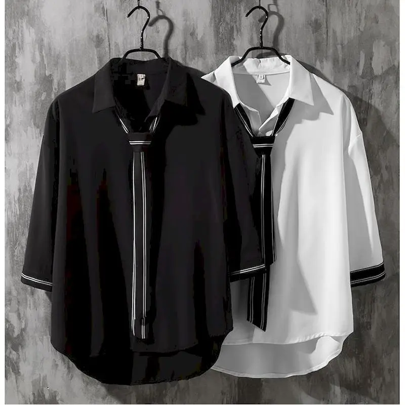 Spring Summer Button Down Shirts For Men Bow Tie Shirt Male Long Sleeve Pen Original Design Five-color Flower White Top long sleeve shirt men casual shirt
