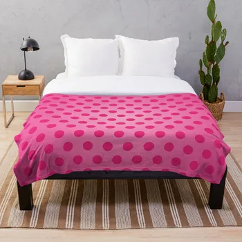 

Polka Dot Pink Throw Blanket Soft Sherpa Blanket Bed Sheet Single Knee Blanket Office Nap Blanket