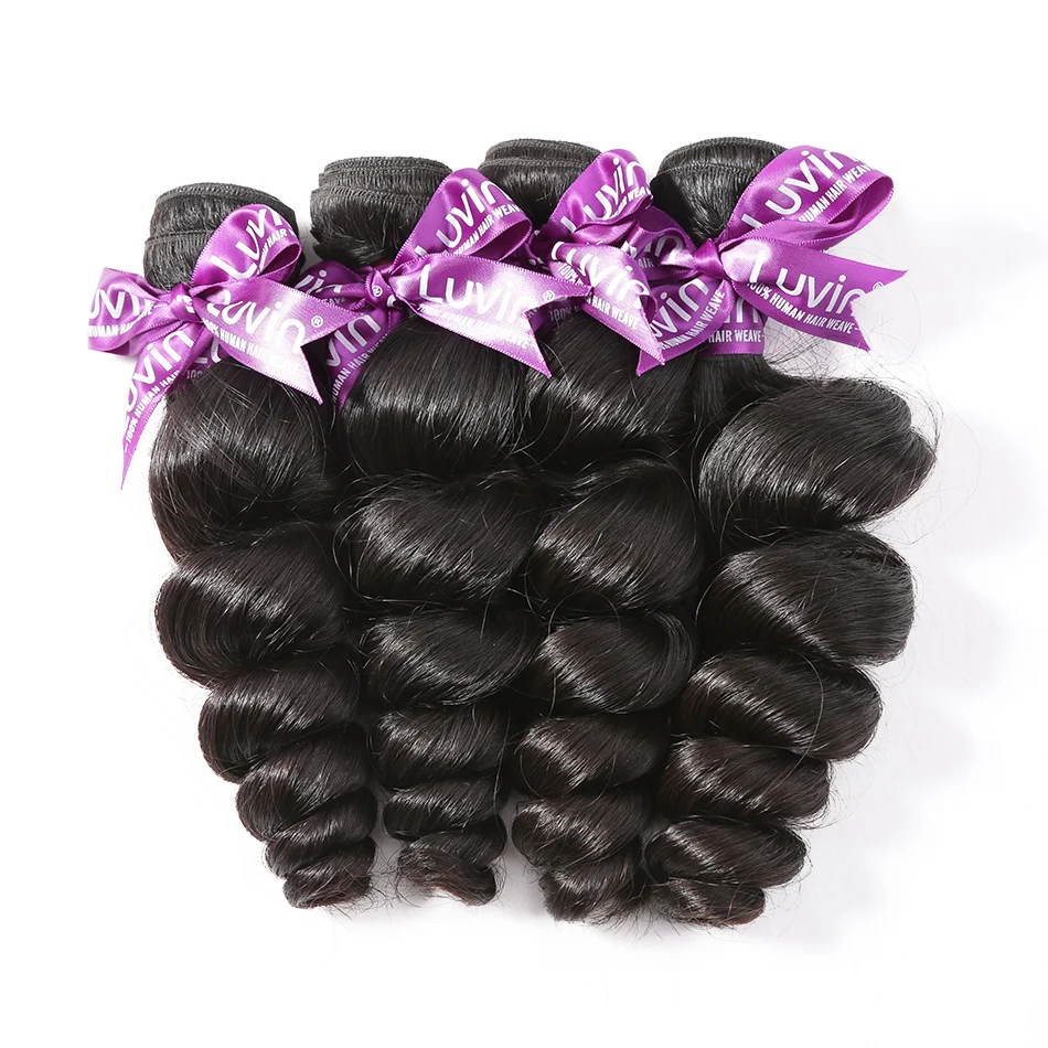 Luvin OneCut волосы свободная волна 8-30 28 30 дюймов бразильские виргинские волосы натуральный цвет 4 пряди Дело человеческие волосы двойной нарисованные