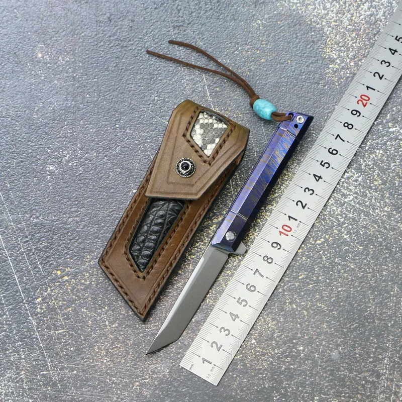 

TIGEND New LS980 folding knife M390 blade TC4 titanium handle outdoor camping hunting multi-function pocket fruit knife EDC Tool