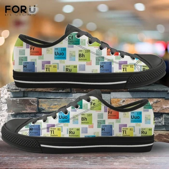 

FORUDESIGNS Periodic Table of Elements Pattern Men Vulcanized Shoes Casual Spring/Autumn Man Low Top Canvas Sneakers Male Shoe