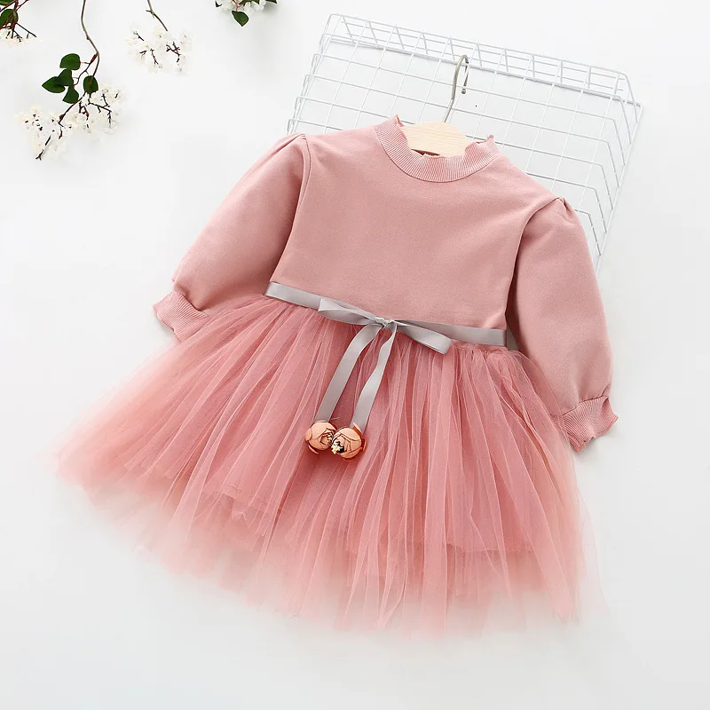 Одежда для маленьких девочек; платье-пачка принцессы с длинными рукавами для маленьких девочек; милое платье для маленьких девочек