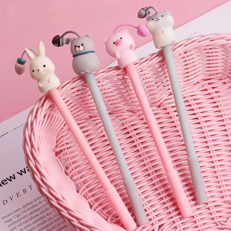 1 шт Kawaii canetas criativa шариковая ручка милый кот узор школьные канцелярские принадлежности 0,5 мм черные чернила