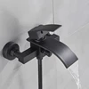 MYQualife Matte Black Bathroom Faucet 2 Function Bathtub Facuet  Wall Mounting Cold and Hot Shower Faucet 3