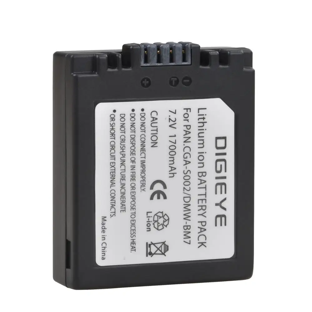 Li-ion Bateria para Panasonic Lumix Dmc-fz1 Fz2 Fz3 Fz4 Fz5 Fz10 Fz15 Fz20 Câmera Cga-s002a Cga-s002e Dmw-bm7 Cga-s002 - Image 2