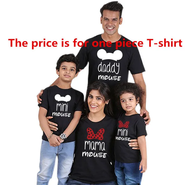 Одежда для папы, мамы и меня семейная футболка одинаковые комплекты для мамы, папы, сына, мамы и дочки с мини-Мышкой - Цвет: QZ6027