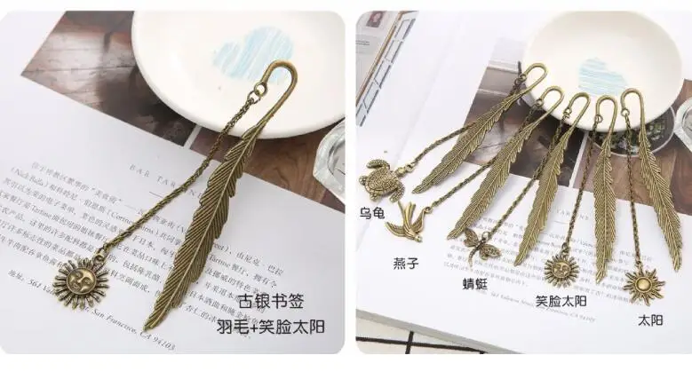 Retro Feather Leaf Bookmark for Books Animal Metal Bookmarks Clip Handmade  Decorative DIY Stationery Delicate Gift Book Marks - AliExpress