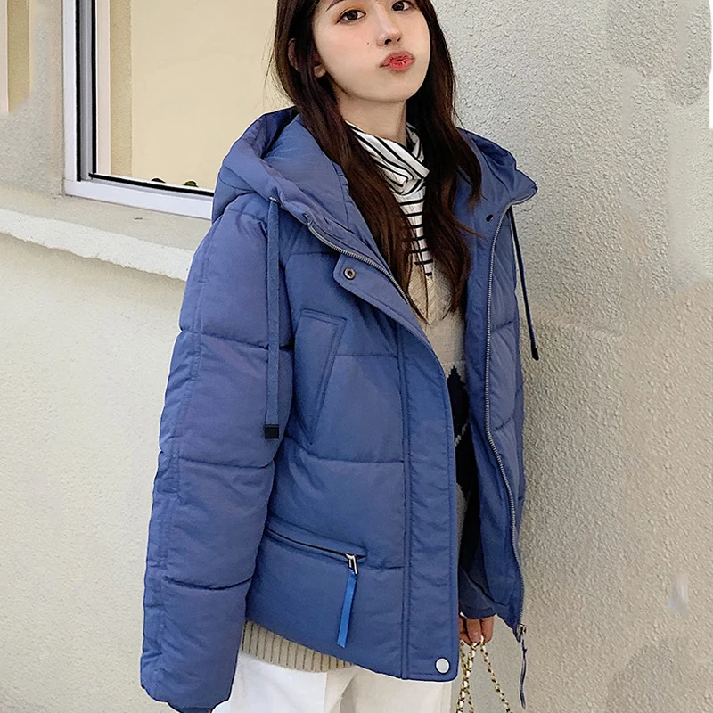 Зимняя куртка, парки, осенние женские корейские пуховики с хлопковой подкладкой, пальто 2019, женские свободные пальто с капюшоном, куртка