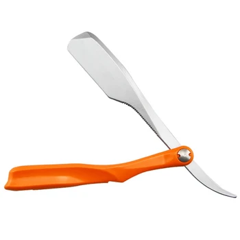 

Orange Men Shaving Barber Tools Manual Blade Razor Shaving Head Stainless Steel Scraper Vintage Folding 74 Knife Holder