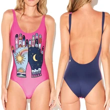 Женская одежда для плавания с принтом, пляжная одежда, монокини, с высоким вырезом, купальный костюм, s, сексуальный купальный костюм, купальные костюмы с открытой спиной для девушек, пляжный купальный костюм